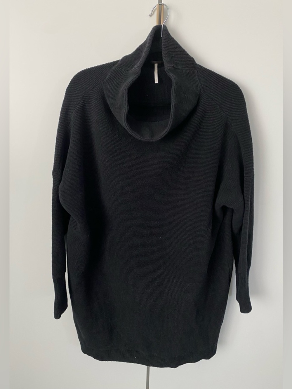 Free People Black Cozy Cowl Neck Sweater